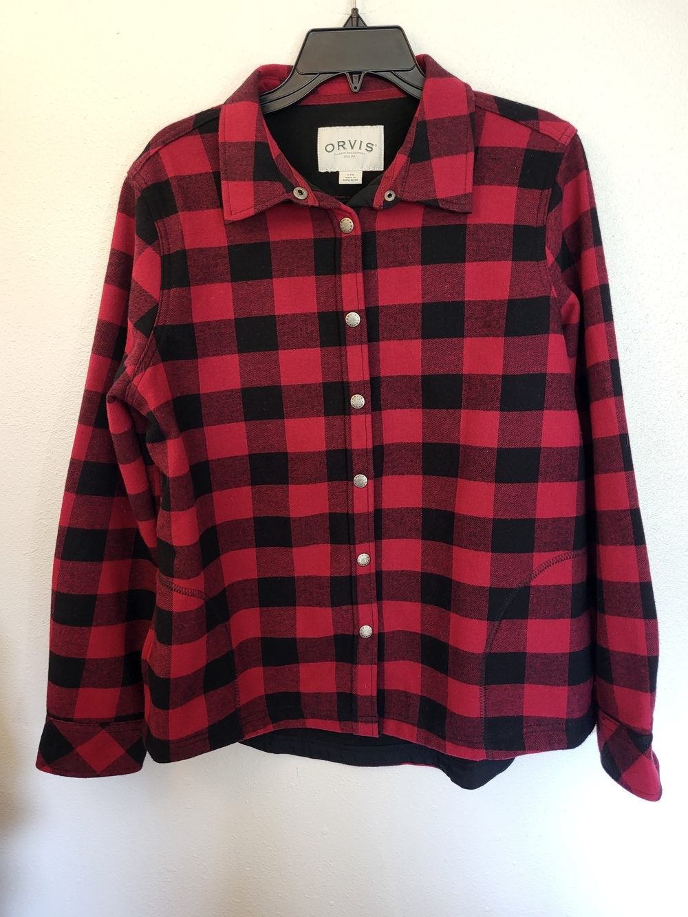 Orvis Women's Buffalo Check Lined Flannel Shirt Shacket Size Large